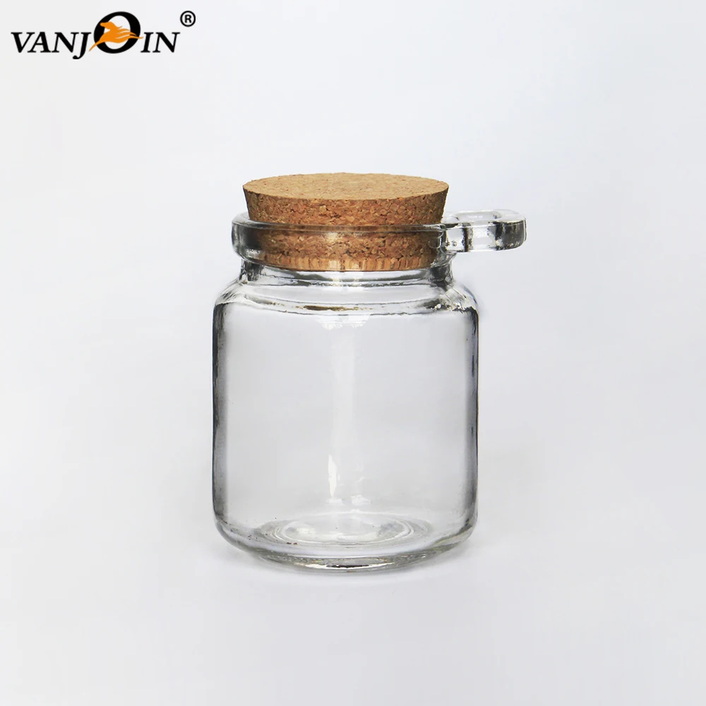

Vanjoin Empty Glass Home Storage bottle jar with Cork and Wooden Spoon 100ml 150ml 250ml for Bath Salt Herbal Dried Tea Jam Jar, Clear, frosted, custom color