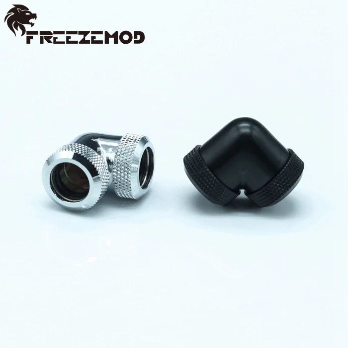 

Water cooling Hard tube connector - Double sides 90 degree G1/4 brass pipe fitting copper adapter. YGKN-T90, Black/silver