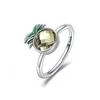 Best design Glasses setting enamel 925 Sterling silver pineapple stone ring