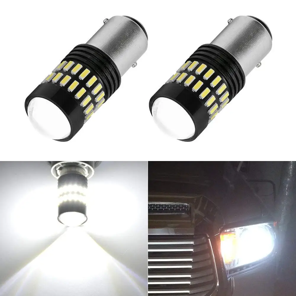 YITAMOTOR 1157 BAY15D LED Tail Brake Reverse Backup Light for RV Trailer Camper Bulb, 2 Pieces 48-SMD 4014 3.9 Watt LED 1034 1154 P21/5W Bulbs