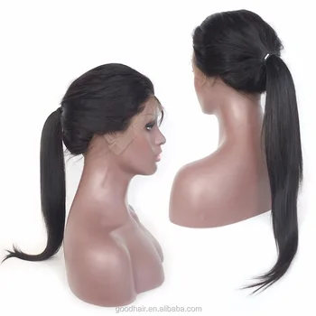 Straight 360 Lace Frontal Wig High Ponytail Full Human Hair Lace