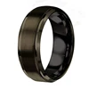 8mm IP Black Plating Brushed Tungsten Ring Carbide Latest Finger Ring Designs Wedding Band