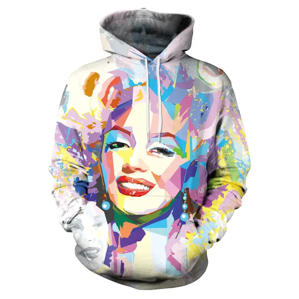 

High quality Sublimation Monroe printing custom oversized womens hoodies, N/a