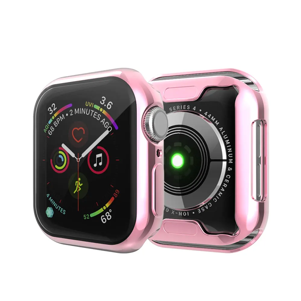 

High Quality Soft TPU Cover with screen Protector for Apple Watch Case 44mm 40mm Series 4 Smart Watch
