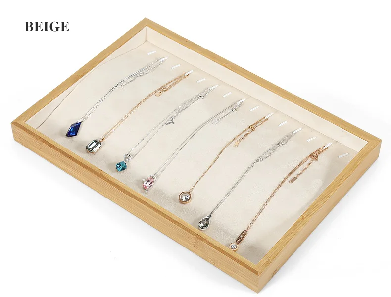 Digu Wholesale Custom Jewellery Display Trays Wooden Necklace Tray High
