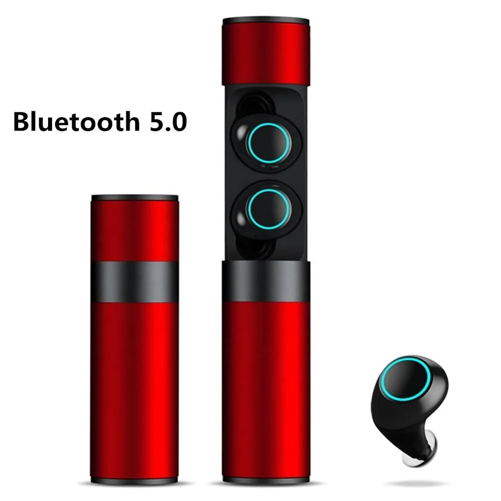 6mai Hifi Sound TWS Bluetooth 5.0 Wireless Mini Earbud phone with microphone 1200mAh Power Bank