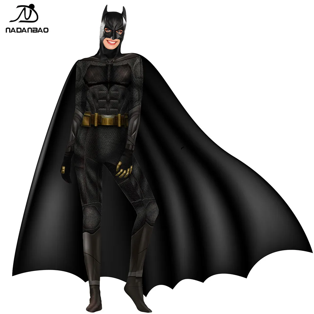 NADANBAO Brand 2019 hot sale custom high quality sexy 3d printed dc justice league super hero suits women jumpsuit