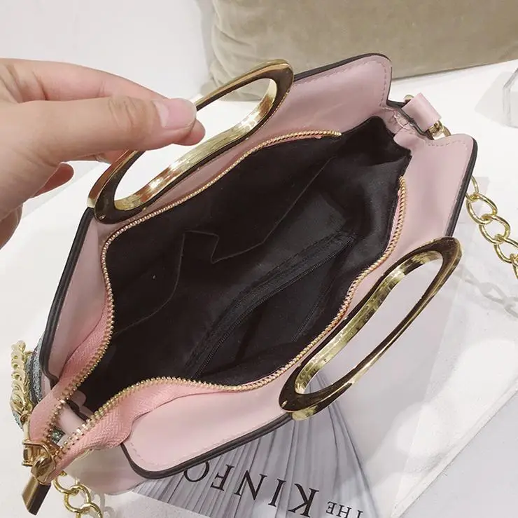 X64556A Women Leather PU 2018 Sequined Chain Shoulder Bag