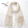 Wholesale 2019 latest plain muslim hijab hot girls stylish plain lace patchwork women solid viscose scarf