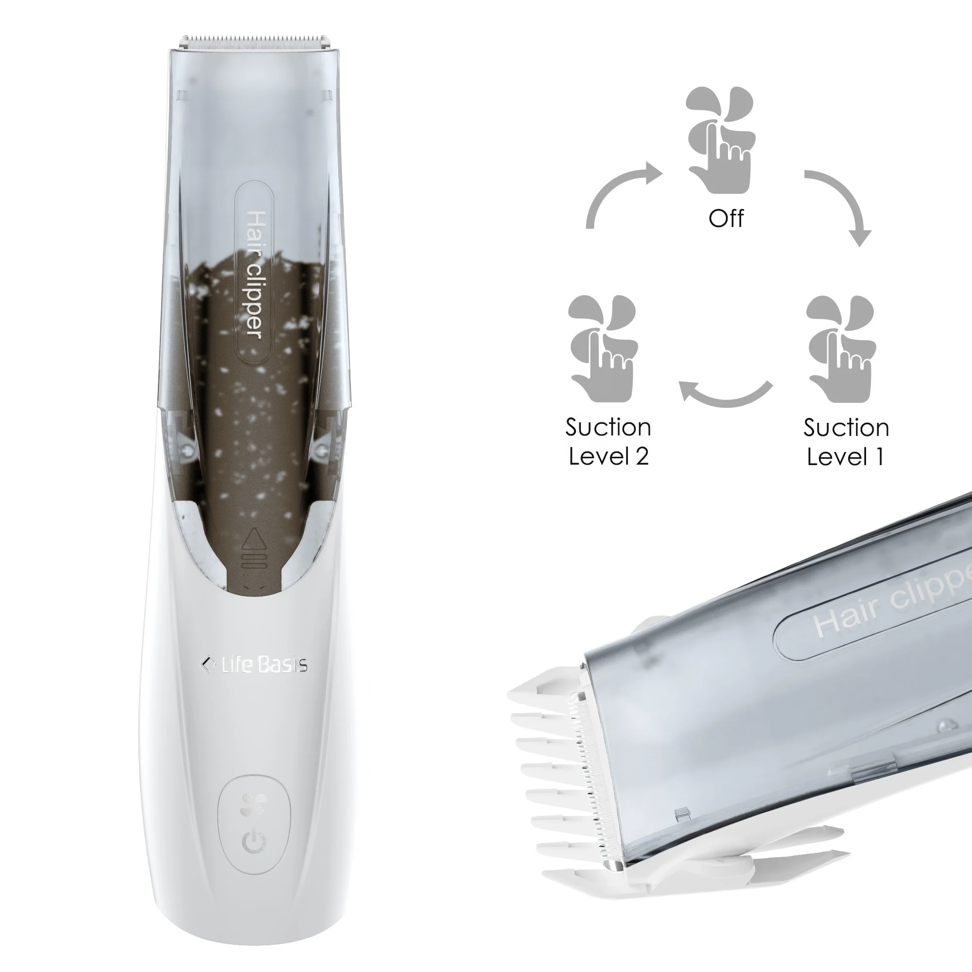 

Factory directly supply portable electric baby vacuum hair clipper, White+blue
