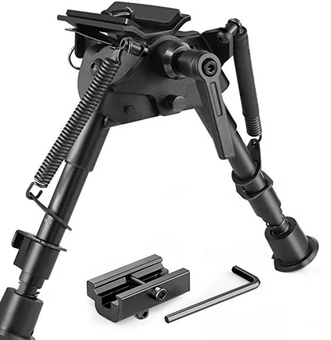 

HY 6-9 Inch Telescopic Pendulum Head Support Frame 20mm Rifle Bipod Refitting Accessories Blaster, Black