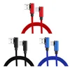 SIKAI High Quality Nylon Braid Double L Game Playing 90 Degrees Elbow USB Cable Android Charging Cable For Xiaomi Phone
