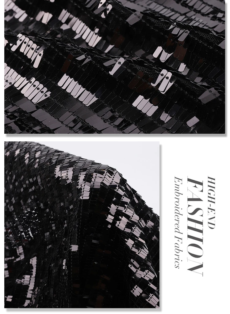 Mesh Dress Lace Embroidery Black Sequin Fabric