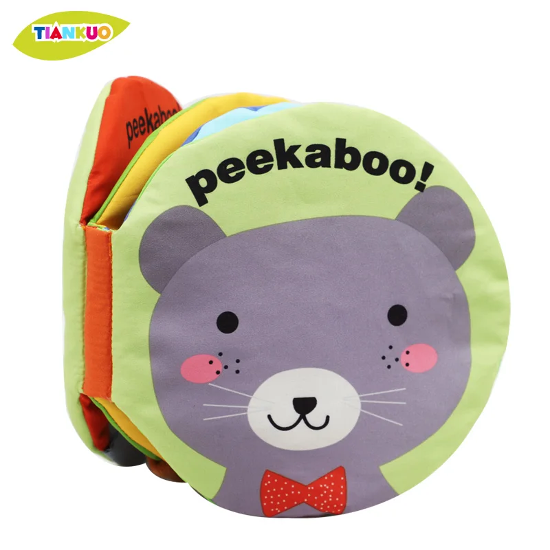 Peek A Boo Cloth Book Baby Fabric Book Animal Design Round Book Buy