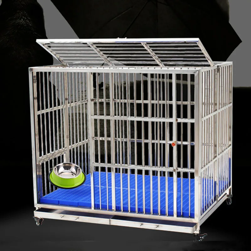Large Stainless Steel Acrylic Modular Dog Cage With Wheels For Sale