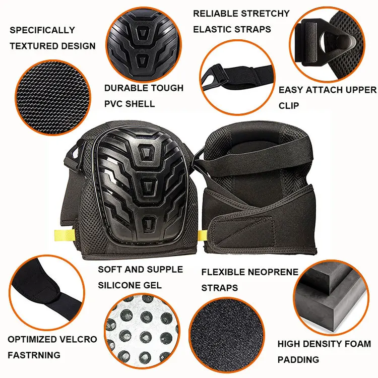 Heavy Duty Knee Guard With Gel Cushion Knee Pads For Construction