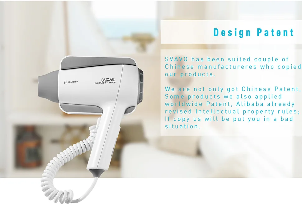 High Quality Hotel Bathroom Wall Mounted Hair Dryer Pl178 Negative Ion