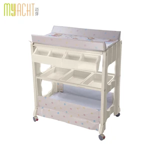 Four Wheels Children Wash Tub Portable Changing Table