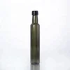 250ML round shape glass vinegar marasca bottle olive oil packaging high quality with black plastic cap