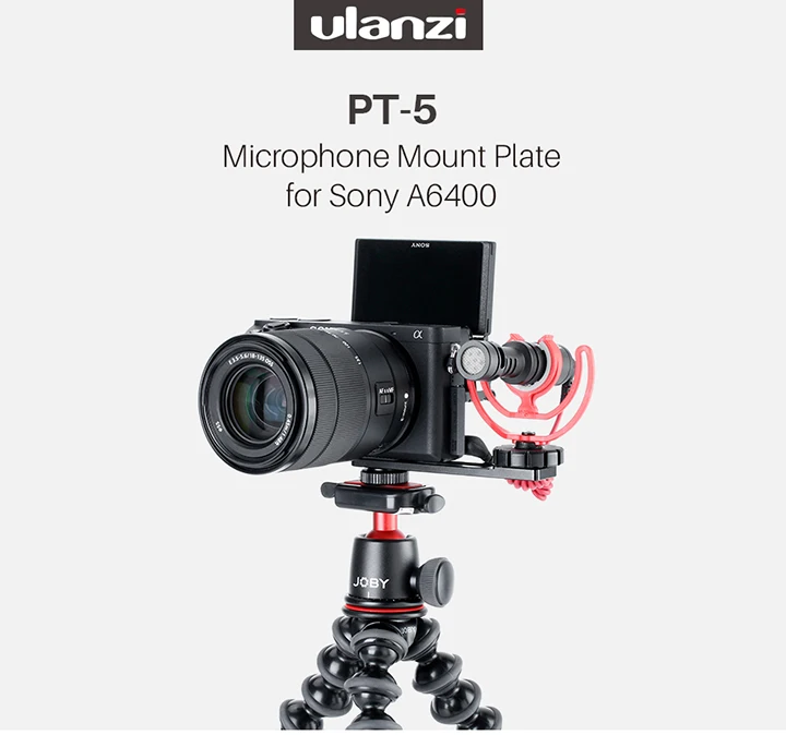 Ulanzi Pt-5 Vlogging Microphone Mount Tripod Adapter Bracket Stand For Sony  A6400 A6500 A6300 Camera For Canon G7x Ii Vlog Gear - Buy Vlogging  Microphone Mount Tripod Adapter Bracket Stand For Sony