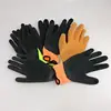safety gloves /Blue Latex Crinkle Foam Half Coated Labour Work Rubber Hand Gloves for Winter