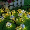 20 metal hollowed-out ball solar lanterns Christmas lights LED holiday lights
