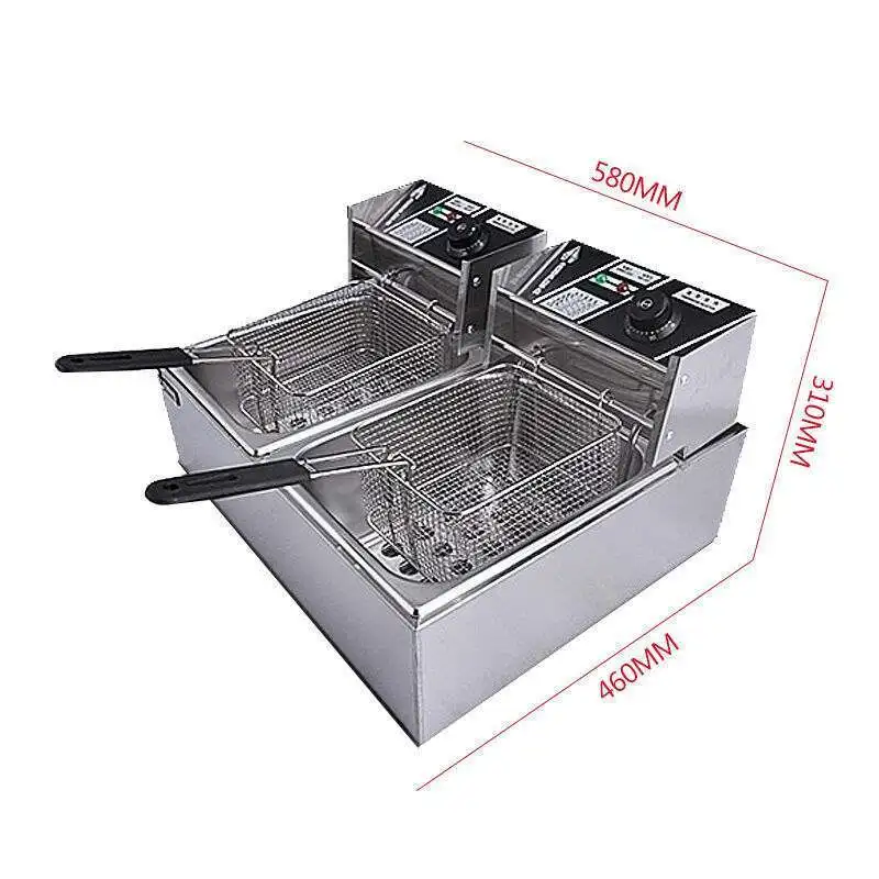 Electric Countertop Twin Tank 2*6L Fryer, Commercial Deep Fryer For Sale   WT/8613824555378