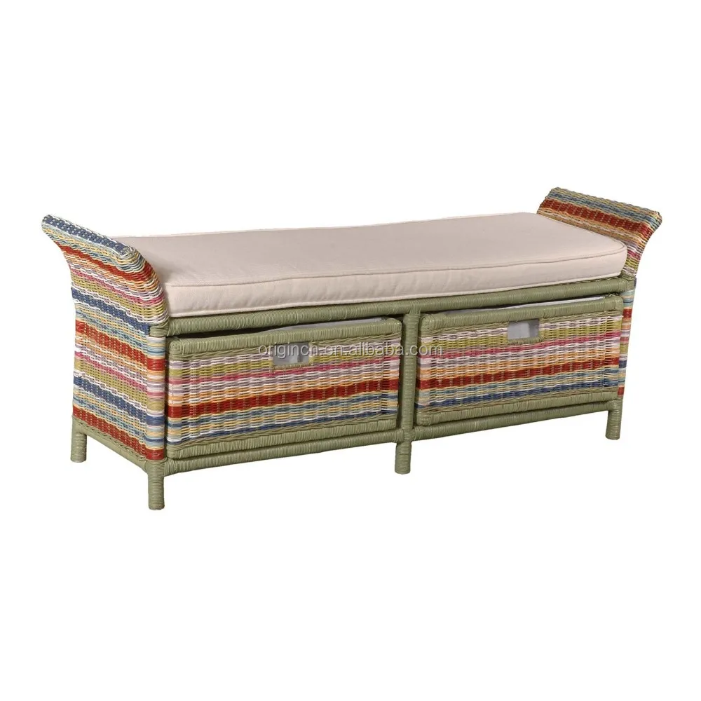 Rainbow Color Useful Synthetic Rattan Product With Storage Drawer