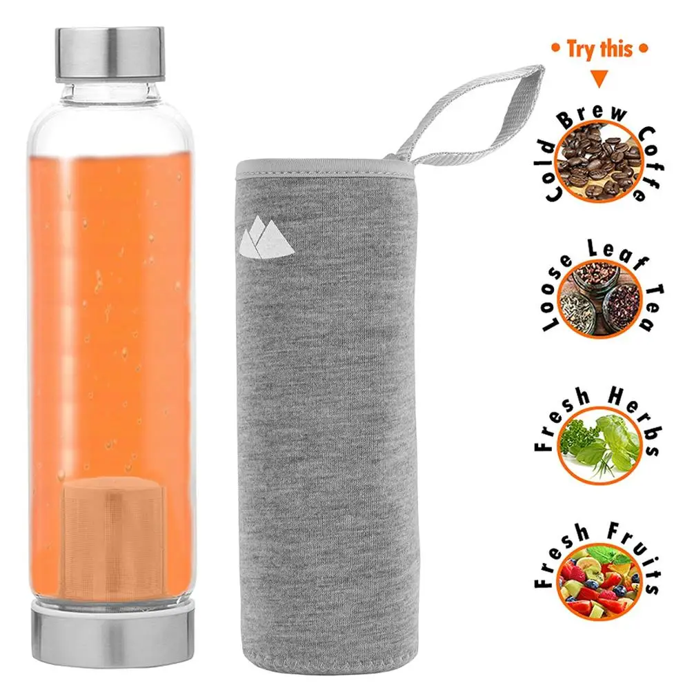 

17 oz On The Go Travel Tea Infuser Cold Brew Coffee Maker, Clear transparent