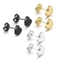 

wholesale earings for women simple heart stud earrings women jewelry stainless steel plated 18K real gold