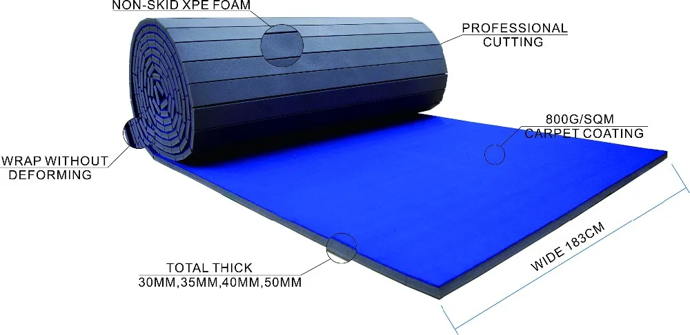 Cost Effective Easy Flex Rolled Up Folding Gymnastics Mats