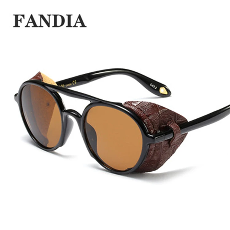 

97575 fashion frame round eyeglasses uv400 ce retro steampunk sunglasses women