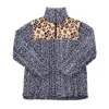 Leopard Patch Pullover Plaid Splice Sherpa Monogram