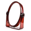 Cosmetic plastic tabletop ways double sides oval makeup 2 opening desktop mirror