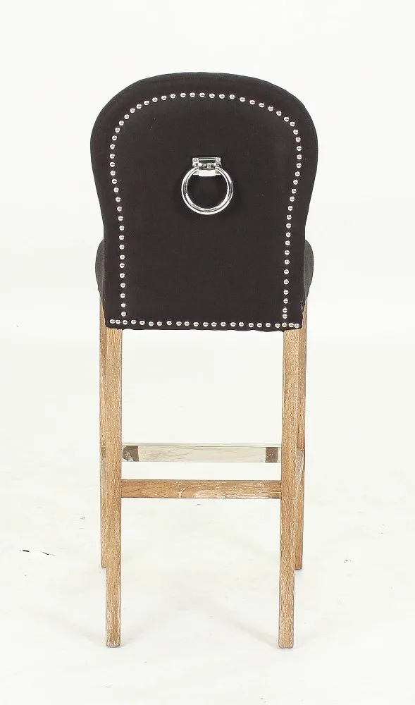 
Black fabric bar stool with ring back 
