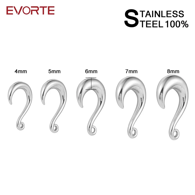 Evorte Vintage Style Ear Weights Stainless Steel Ear Weight Stretch One