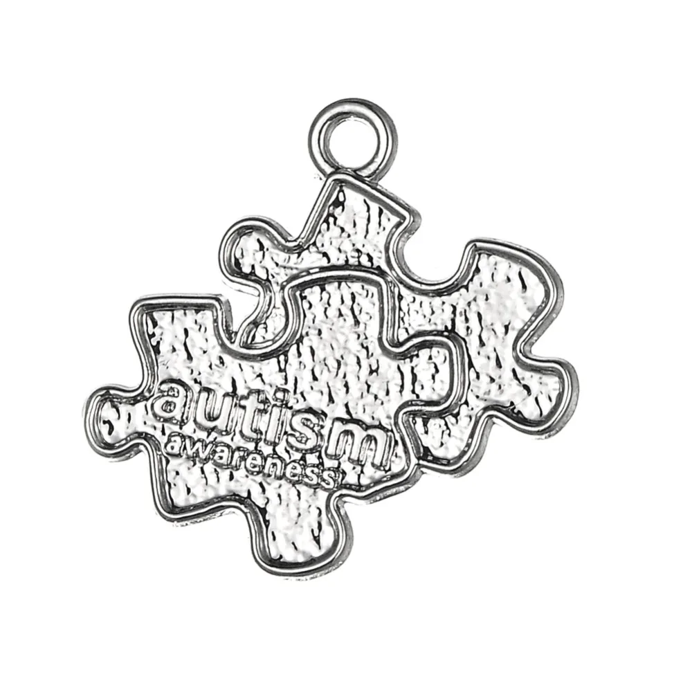 

Autism Awareness Jigsaw Puzzle Piece Charms Pendant Jewelry Making, Picture