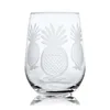 Etched Pineapple Stemless Wine Glass