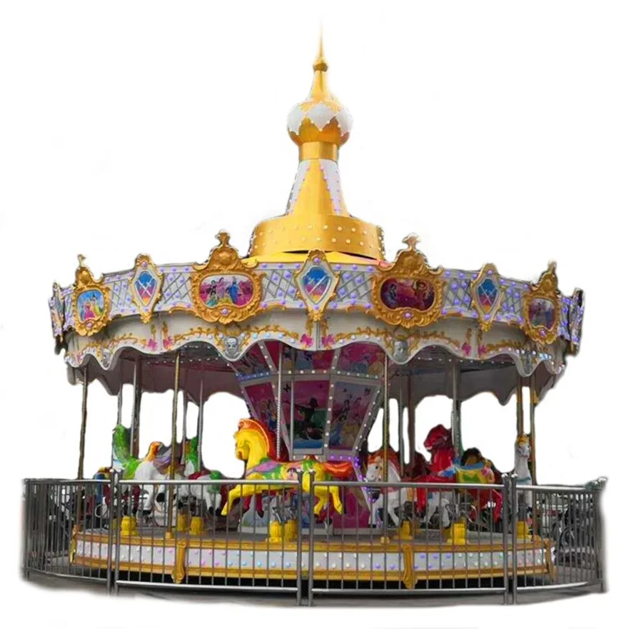 

24 seats mini fairground amusement park carousel horses for sale, Customized