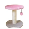 pink grey small sisal cat tree with playing toy
