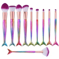 

Pro Eye 10 Piece Makeup Brush Set Fish Tail Unicorn Make Up Brushes