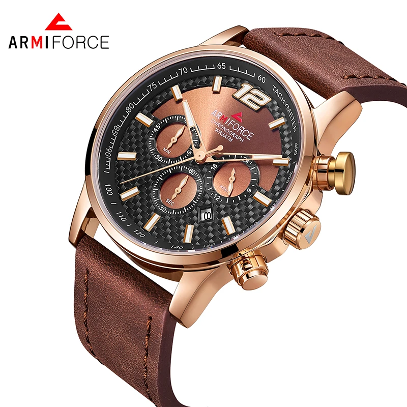 

ARMIFORCE Chronograph Men's Military Sports Watches Fashion Casual Analog Quartz Wrist Watch Waterproof Clock Relogio Masculino