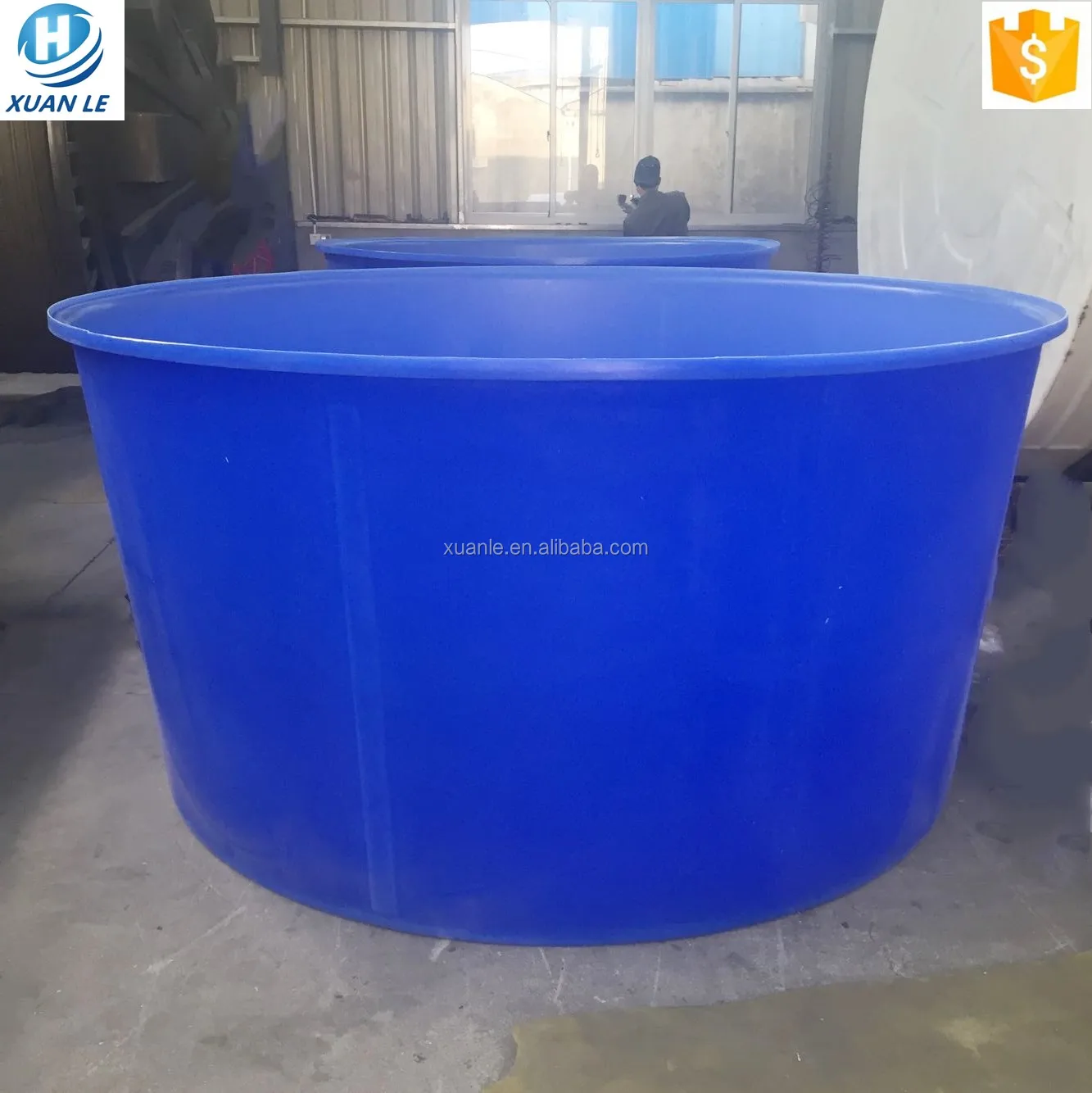 Round Open Top 1000 Gallon Poly Water Stock Tanks With High Performance ...