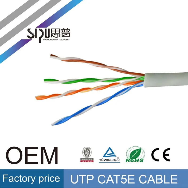 SIPU 305m/box utp cat5e lan cable 4pr 24awg utp cable cat5e manufacturer In China