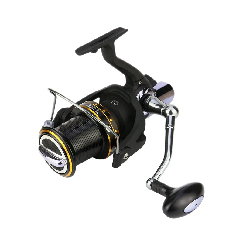 Long Cast Fishing Reel Guide Rod Structure Super Machined Fish Tool Interchangeable Style Spinning Reel With Soft Handle, Black