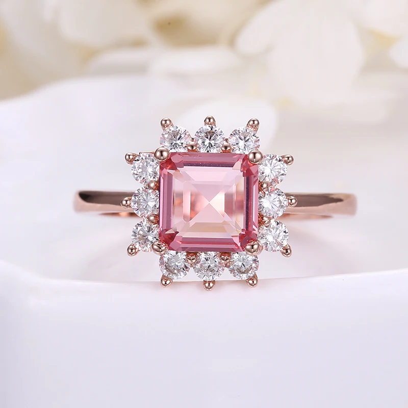 
Sevenajewelry SAR7336 Fashion designs women copper ring princess cut gemstone wedding rings 