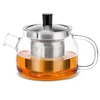 Micro Wave Safe 470ML/900ML Hand Made/Blown Clear Glass Blooming Tea Pots With 304 Stainless Steel Infuser