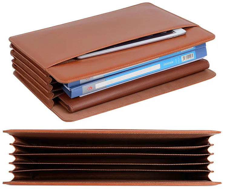 Manufacturer Expanding File Folder A4 Size Custom Logo Pu Leather