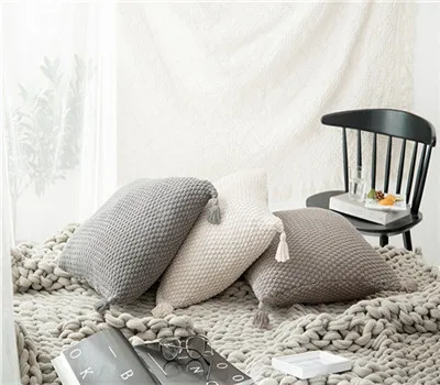 

Home Decor Pillow With Delicate Tassel Sofa Decorative Pillow Cover Tassel Pillow Case Cushions, Customized color