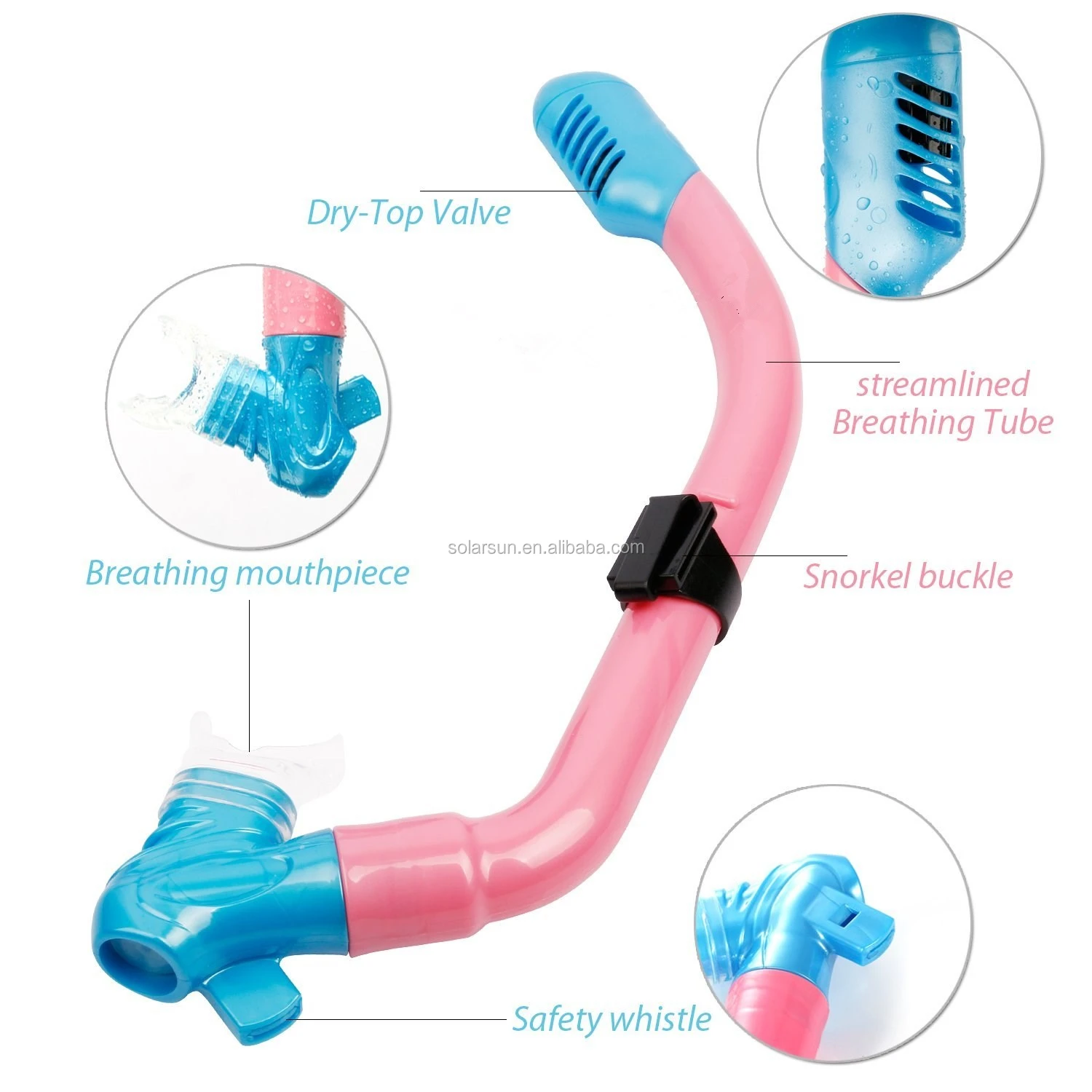 2018 Hot sell cheap fashion underwater scuba diving mask snorkel + diving flipper Combo wave snorkel set for kids children